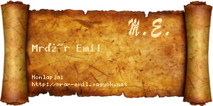 Mrár Emil névjegykártya